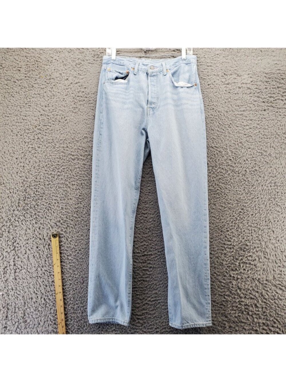 Levis Jeans Womens 30x31 501 S Light Blue Button Fly Skinny Denim - Picture 2 of 12